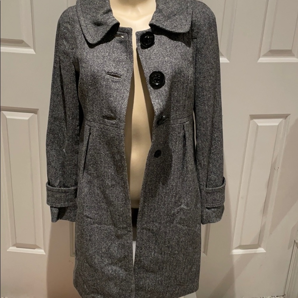 Context Grey Wool Blazer Jacket Collar Detail Vin… - image 7